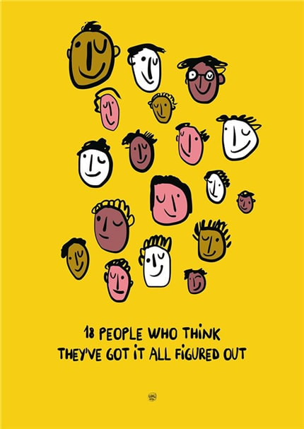 18 people — print de artă de George Rosu, amuzant