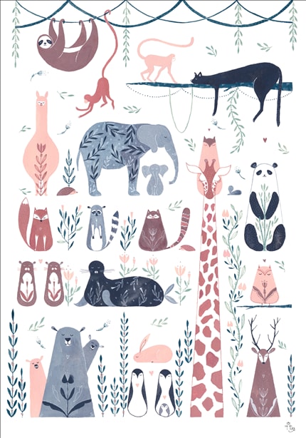 30 tails ready to party — signed fine art print by Mura, animals, nature