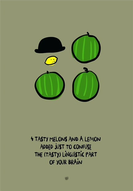 4 tasty melons — print de artă de George Rosu, mâncare, amuzant