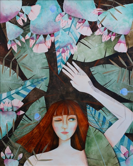 A slice of garden — signed fine art print by Carina Davidoiu, nature, people
