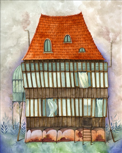 Anybody home? — signed fine art print by Carina Davidoiu, architecture, reader's corner