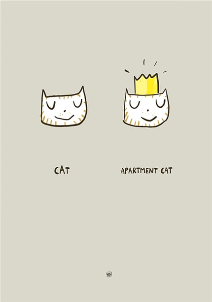 Apartment Cat — print de artă de George Rosu, amuzant