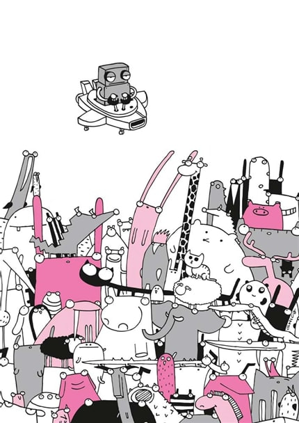 A Robot's Tale 3 — print de artă de Ghica Popa, de colecție, benzi desenate