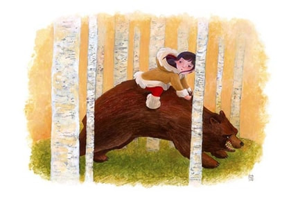 Bear — print de artă de Livia Coloji, animale, pentru copii