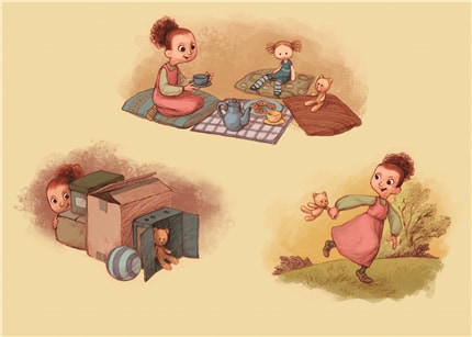 Best friends — print de artă de Dan Ungureanu, pentru copii, cozy