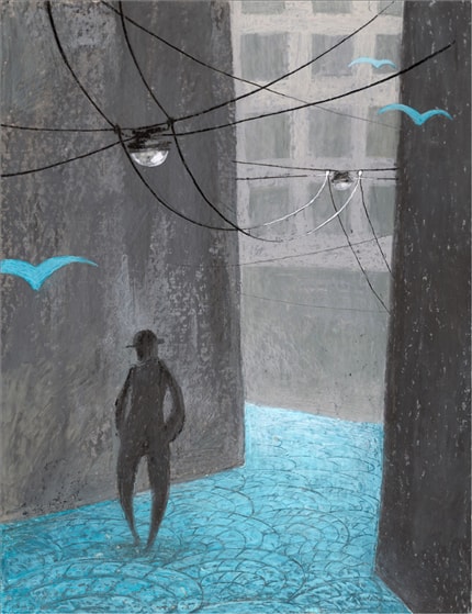Bucharest Blue - Remember — print de artă de Maria Surducan, arhitectură, dreamy