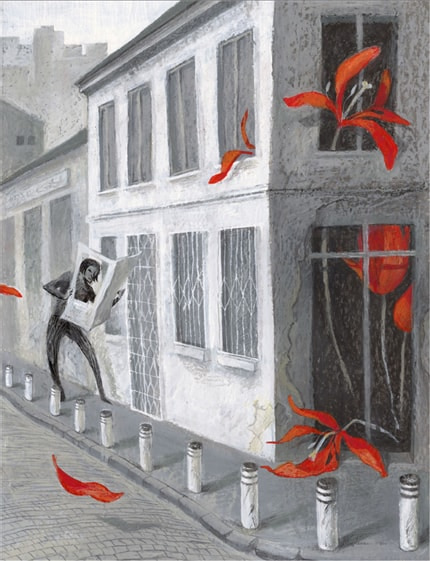 Bucharest Red - Rendez-vous — print de artă de Maria Surducan, arhitectură