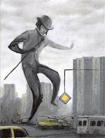 Bucharest Yellow - Crossroad — print de artă de Maria Surducan, arhitectură