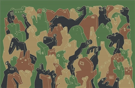 Camo Pattern — print de artă de Ghica Popa, animale, decorative