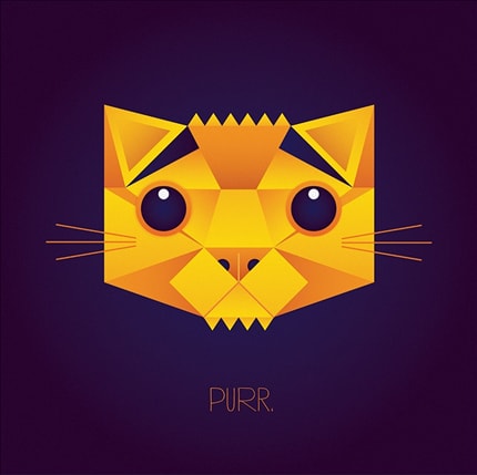 Cat — print de artă de Paula Rusu, animale, pentru copii