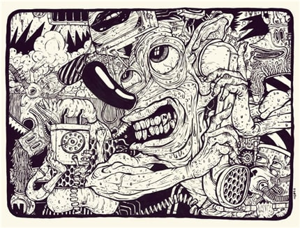 Characters II — print de artă de Noper, benzi desenate