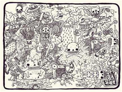 Characters V — print de artă de Noper, benzi desenate