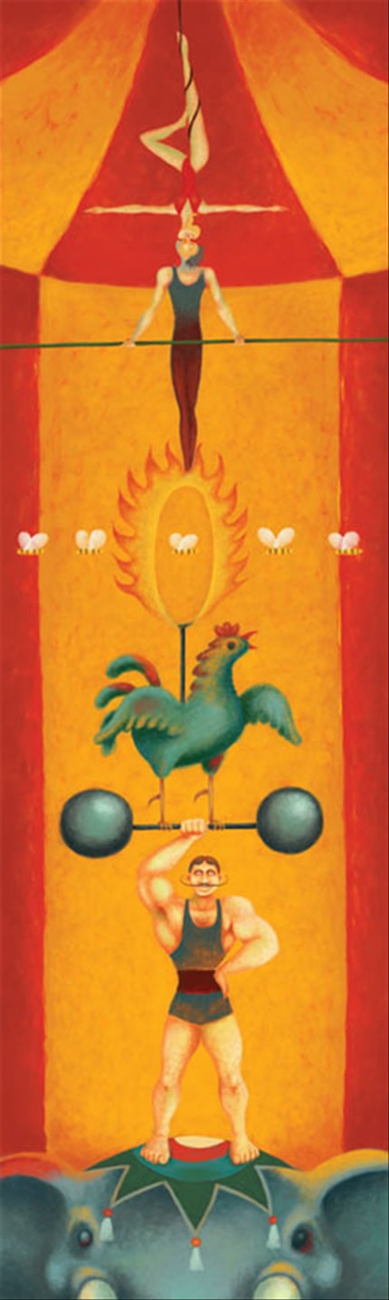 Circus — print de artă de Vali Petridean, pentru copii, de colecție