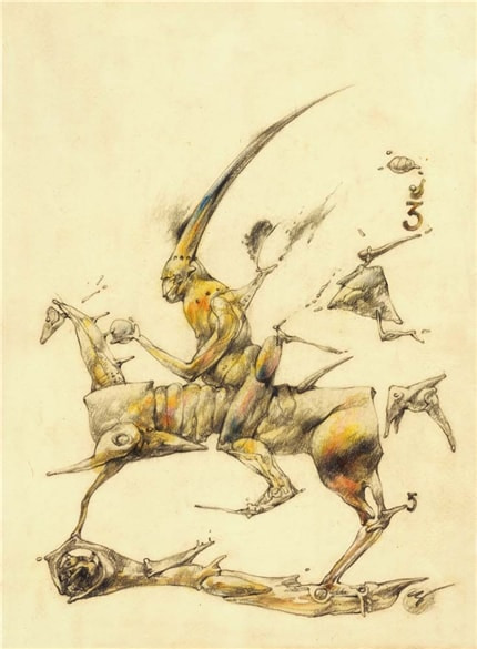 Condotiere — print de artă de Traian Laie, schiță