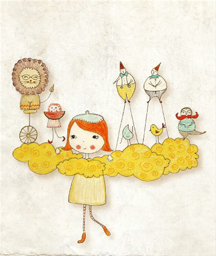 Dreamer — print de artă de Edith Pojum, animale, pentru copii