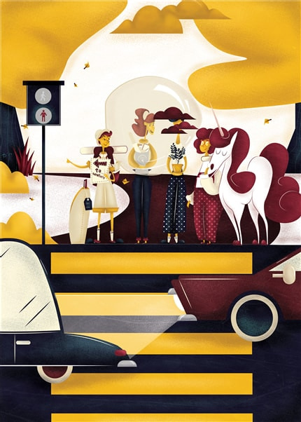 Dreamers — fine art print by Irina Perju, funny, people