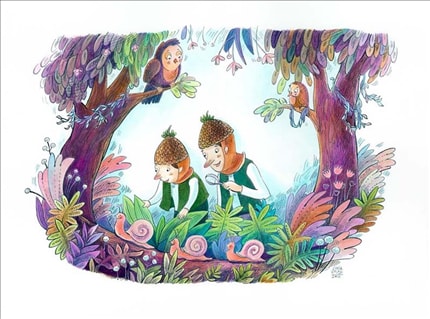 Explorers — print de artă semnat de Livia Coloji, păsări