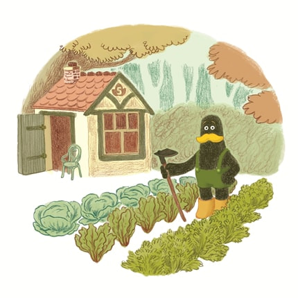 Fifthon the Gardener — print de artă de Dan Ungureanu, amuzant