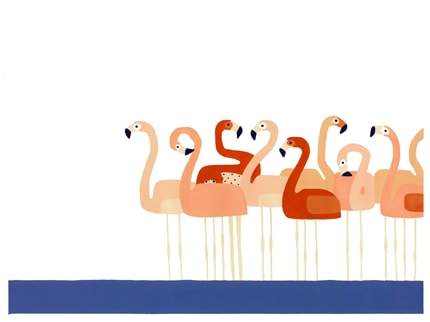 Flamingo Camouflage — print de artă de Ana Banica, animale, păsări