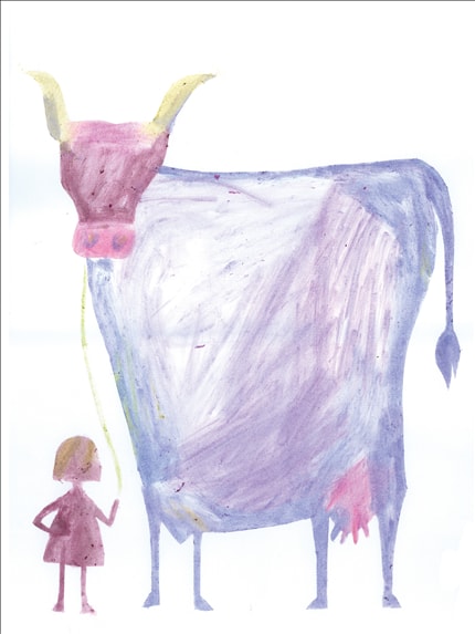 Friendly Moo — signed fine art print by Oana Ispir, watercolor