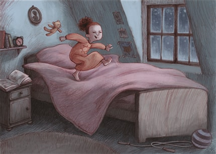 Going to bed — print de artă de Dan Ungureanu, crăciun