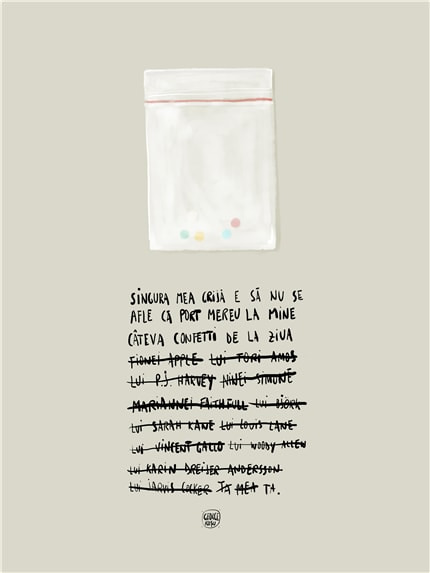 Grija 5 — print de artă de George Rosu, de colecție, amuzant