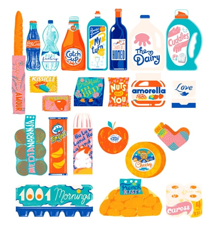 Grocery List — print de artă de Sorina Vazelina, de colecție, decorative