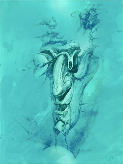 Grotesque Portrait — print de artă de Traian Laie, abstract, de colecție