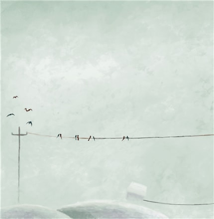 Hangout — fine art print by Vali Petridean, birds, decorative