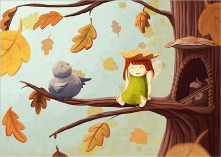 Leafed — print de artă semnat de Anda Cofaru, păsări