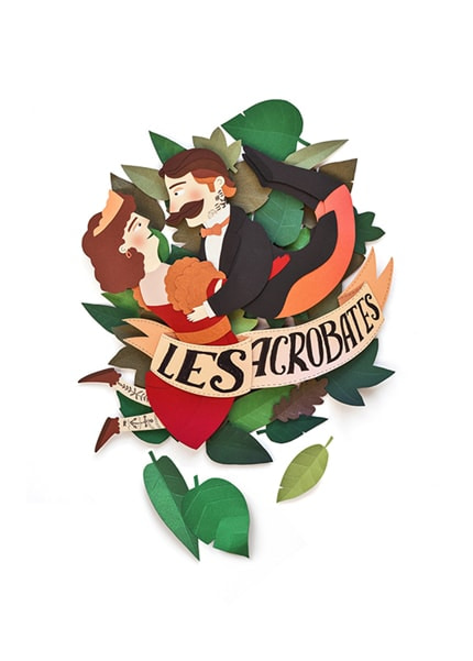 Les Acrobates — print de artă de Razvan Cornici, amuzant