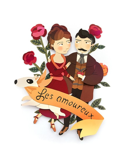 Les Amoureux — print de artă de Razvan Cornici, de colecție, decorative
