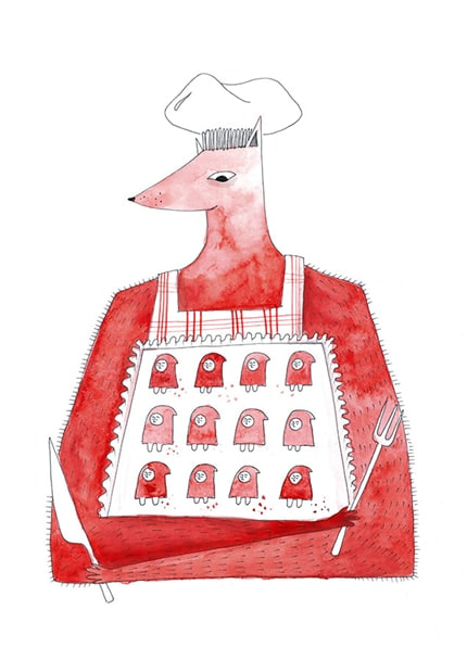 Little Red Riding Hood (The Original Recipe) — print de artă de TheWorkOut, portret, cărți
