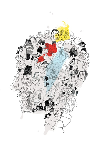 Mad — print de artă de Sorina Vazelina, alb-negru, de colecție