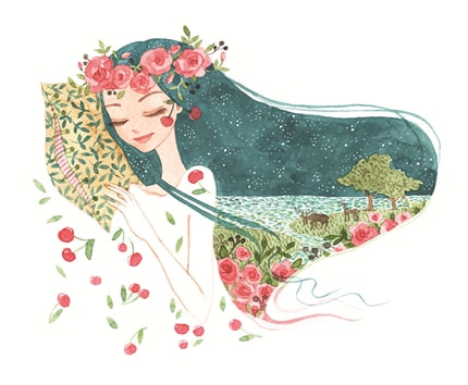 Midsummer Night — print de artă de Oana Befort, dreamy, floral