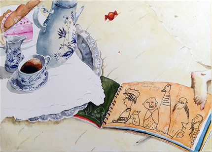 Perfect Morning — print de artă de Irina Dobrescu, cozy, mâncare