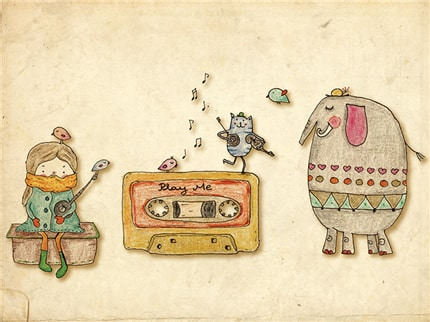 Play me — print de artă de Edith Pojum, pentru copii, de colecție
