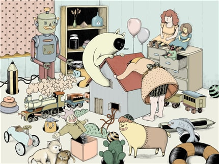 Playground — print de artă de Camellie, animale, pentru copii