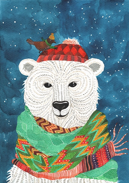 Polar Bear — print de artă de Oana Befort, crăciun