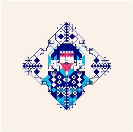 Portrait-robot 1 — signed fine art print by Alexandra Rusu, abstract, portrait