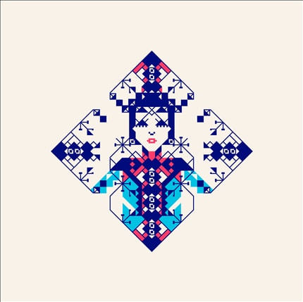 Portrait-robot 3 — signed fine art print by Alexandra Rusu, abstract, portrait