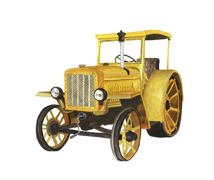 Romanian tractor — print de artă de Sebastian Oprita, de colecție