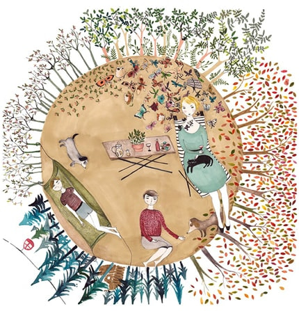 Seasons — print de artă de Cristina Barsony, pentru copii, decorative
