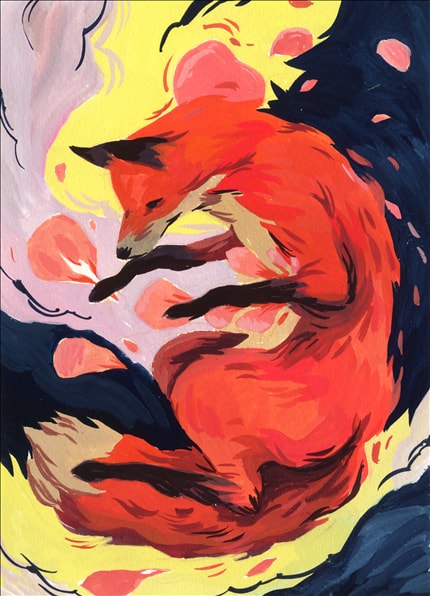 September I — signed fine art print by Ioana Sopov, abstract, animals