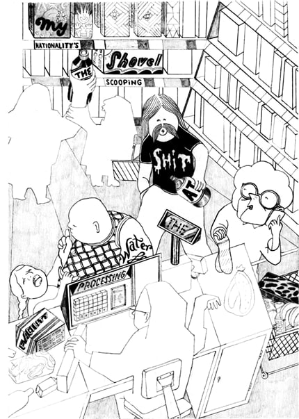 Shopping — fine art print by Sorina Vazelina, architecture, b & w