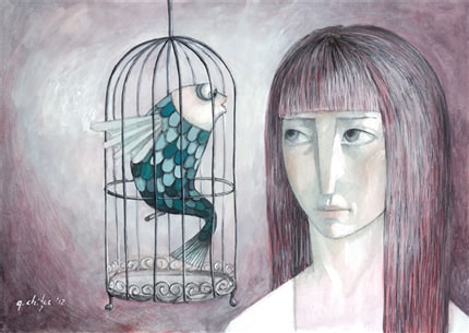 Silent Talk — print de artă de Georgiana Chitac, dreamy, oameni