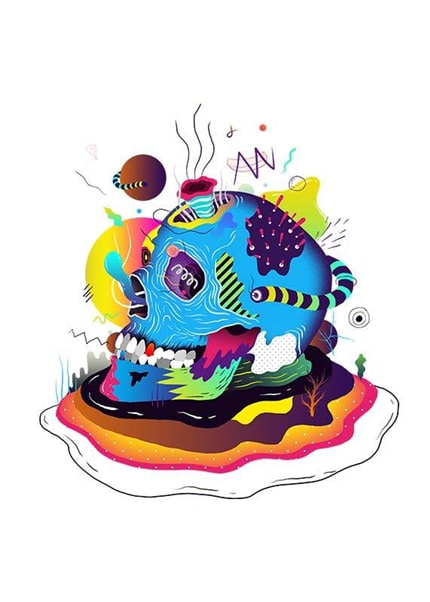 Skull — print de artă de Kitra, horror