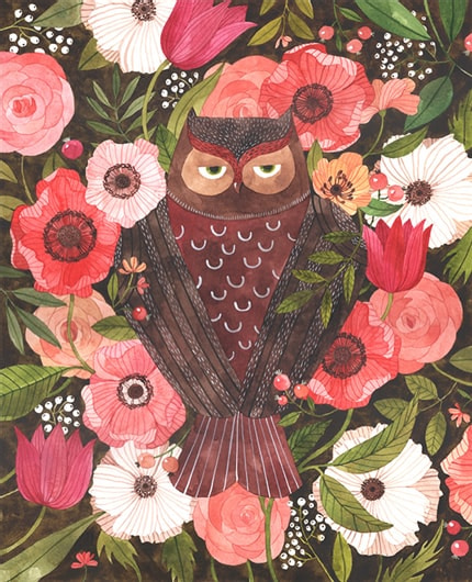 Sleepy Owl — print de artă de Oana Befort, cărți