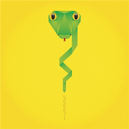 Sssnake — print de artă de Paula Rusu, animale, tipografie