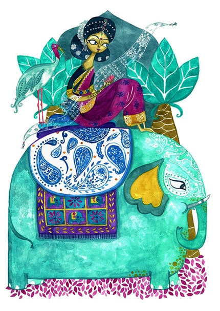 Story From India — print de artă de Marina Plantus, folclor